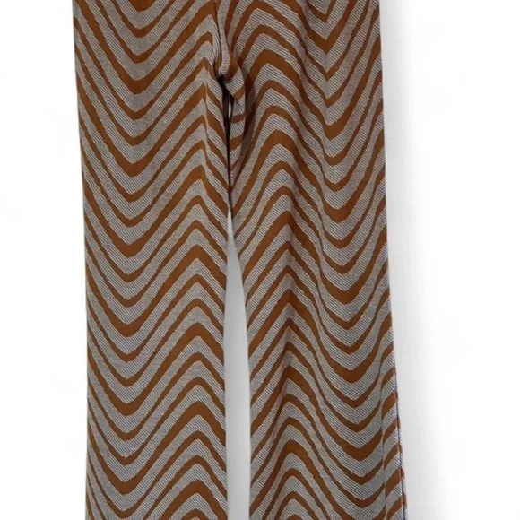 Urban Outfitters SM pants retro flare chevron print blue/brown 70βs - Picture 3 of 3